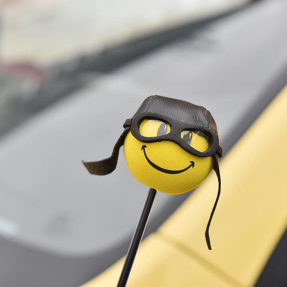 Yellow Little Cute Cartoon Doll Antenna Decoration Ball Plush EVA Foam Aerial Toppers Decoration Car Styling Roof Ornament