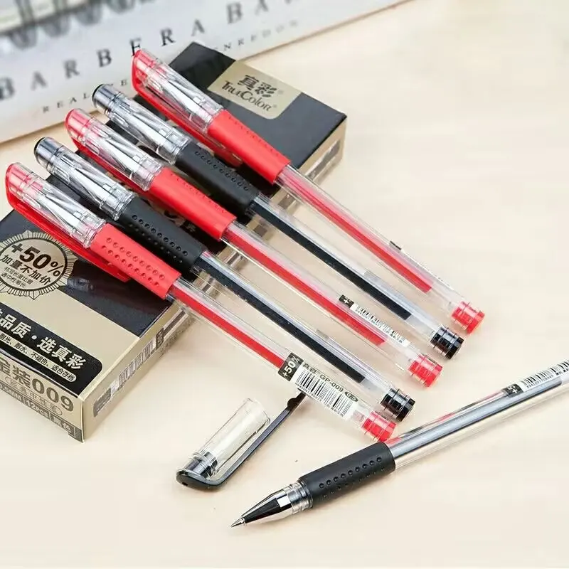 

12pcs Gel Pens Signature Pens Pens 0.5mm Black/Red Advanced Bullet-tipped Smooth Learning Supplies Exam Student Office Supplies