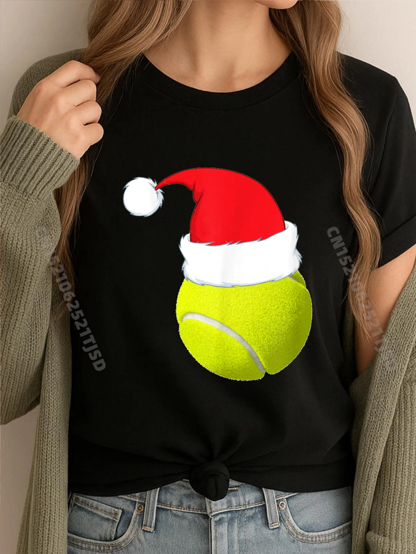

Funny Ugly Christmas Tennis Ball Santa Ha Plain T Shirts Wholesale New Year 2025 Vaporwave