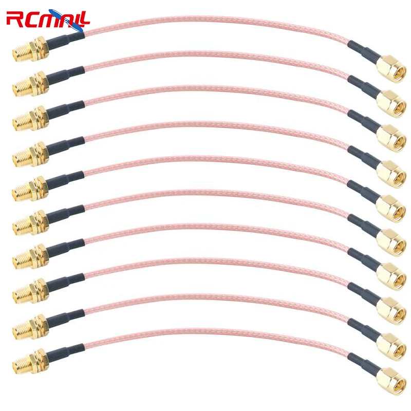 

RCmall 10PCS SMA Female to Male RG316 Antenna Extension Cable RF Coaxia WIFI Router Antenna Extension Cord Jumper 15cm 50ohm