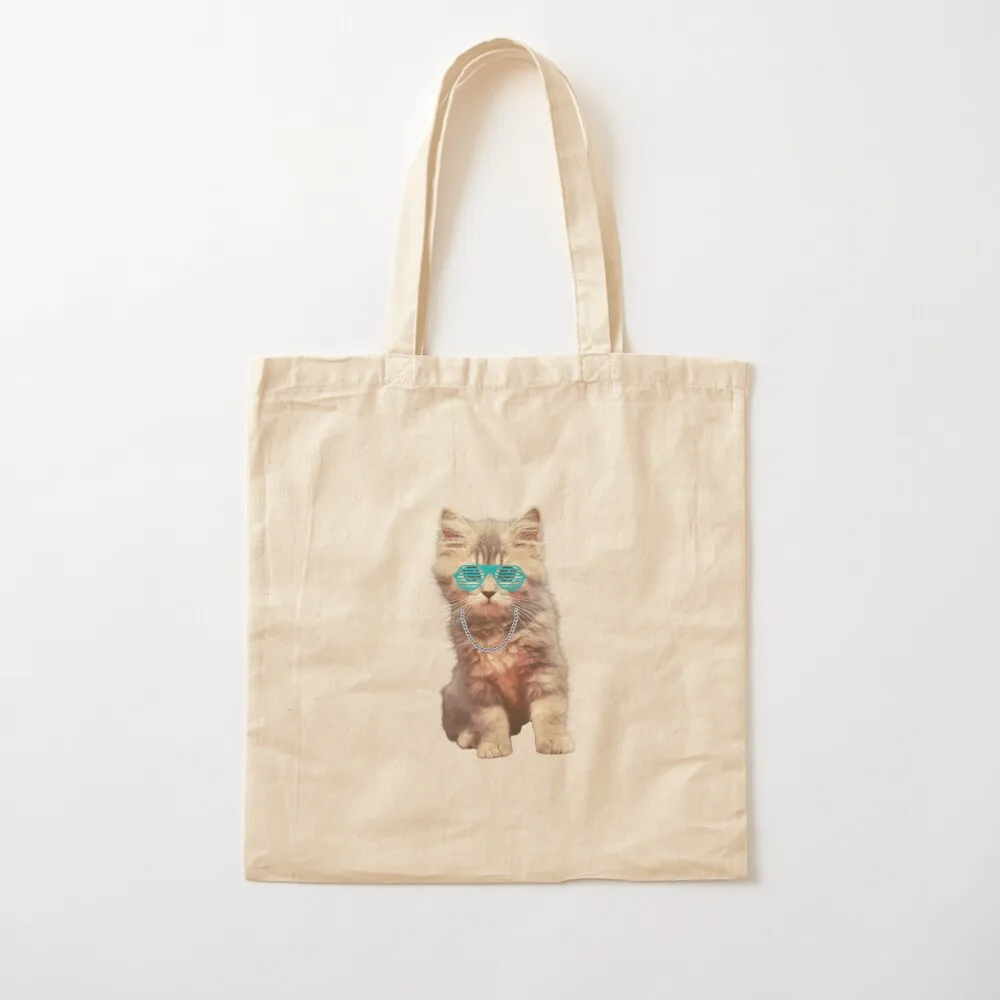 

80's Kitten Tote Bag custom tote bag Women's shopper bag Canvas Tote