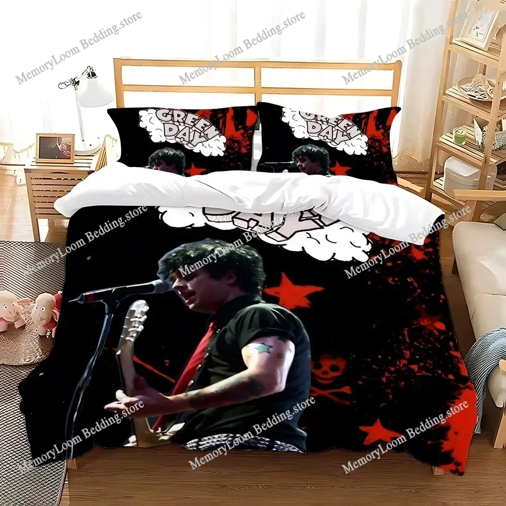 Juego de cama Green Day 'AMERICAN IDIOT, juego de cama individual, doble, tamaño Queen y King, juego de funda nórdica para dormitorio de niños y adultos, juego de sábanas