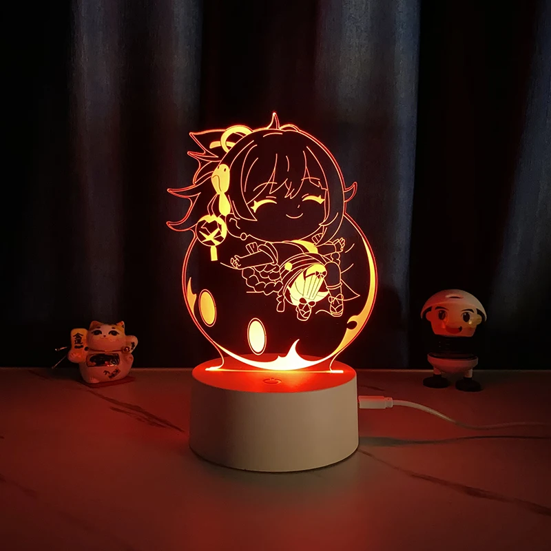 Anime Genshin Impact Venti Xiao Yae Miko Yoimiya Cosplay Accessory Ornament Cartoon Lights Night Lamp Articles of Daily Use Gift