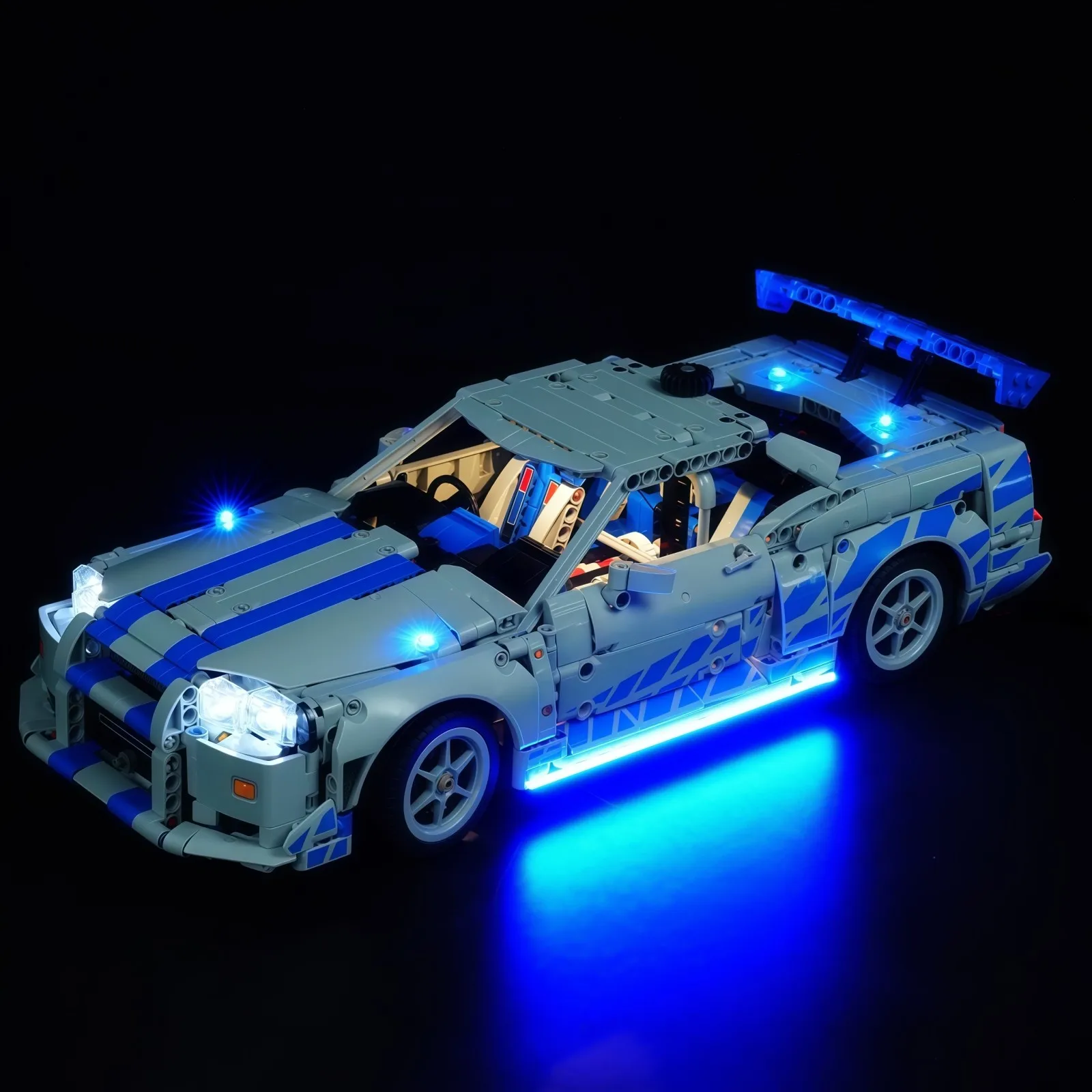 MAXCXT مصباح ليد ل ليجو 42210 2 سريع 2 غاضب نيسان سكاي لاين GT-R (R34) سيارة لتقوم بها بنفسك مصباح للزينة لا تشمل اللبنات #2