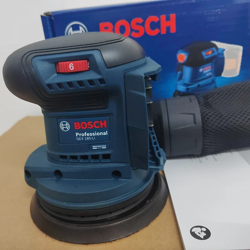 Bosch GEX185-LI Cordless Random Orbit Sander 18V Brushless 125 MM Rechargeable Sandpaper Machine Woodworking Eccentric Sander