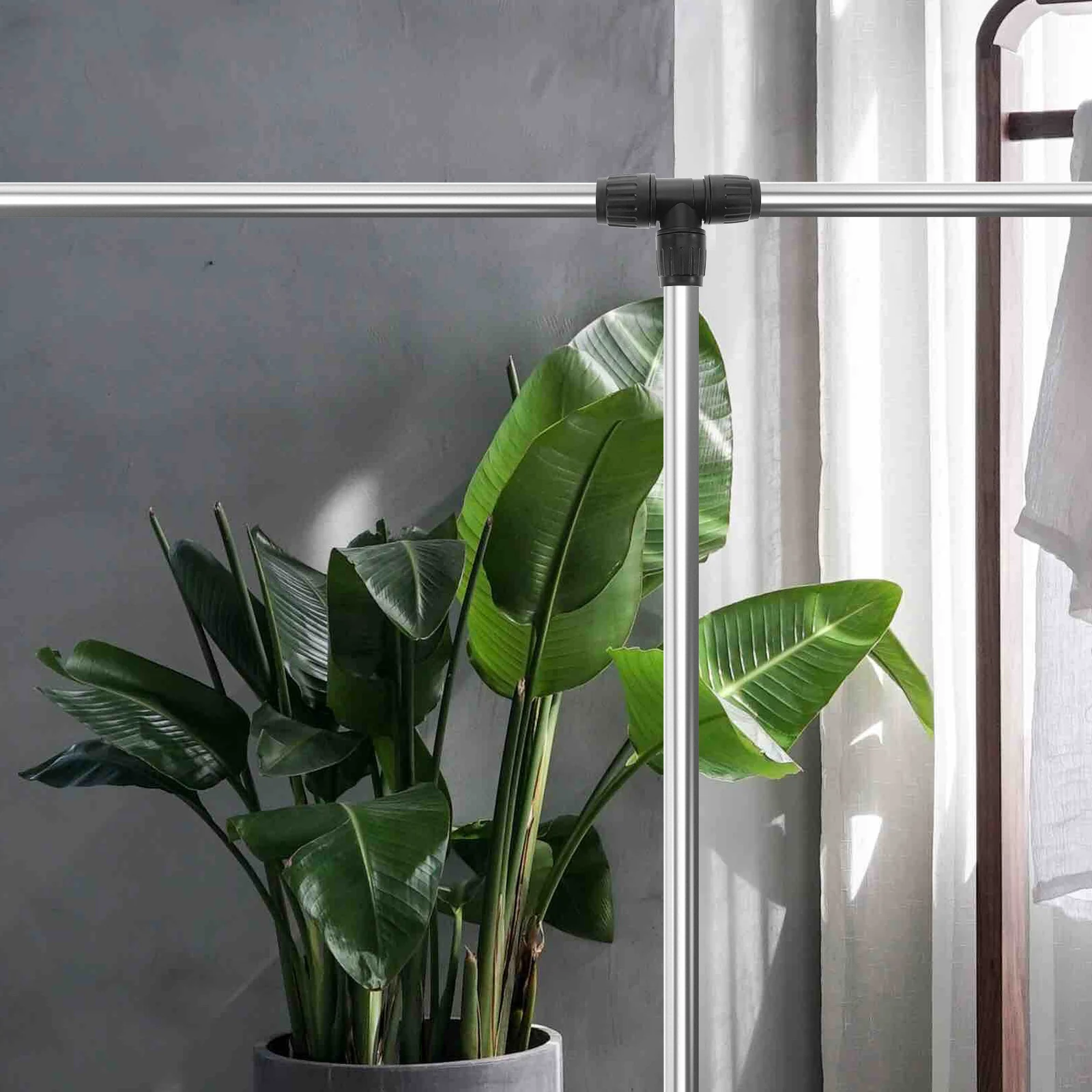 

Tee Connector Accessories Clothes Drying Rack Parts Hanger Rod Connectors Adapter Floor Stand Foldable Compatible Lightweight