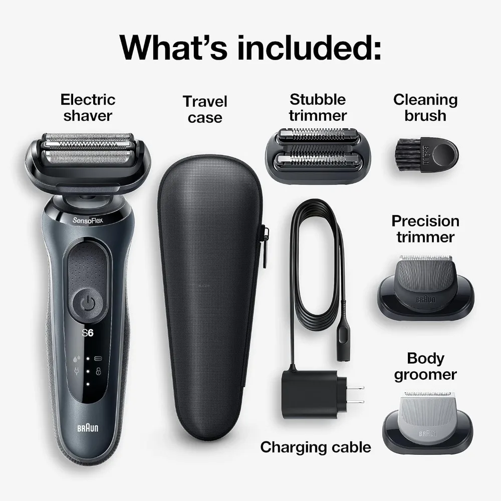 Series 6 6046cs Electric Razor for Men, Wet & Dry, Electric Razor, Rechargeable, Cordless Foil Shaver with Charging Stand