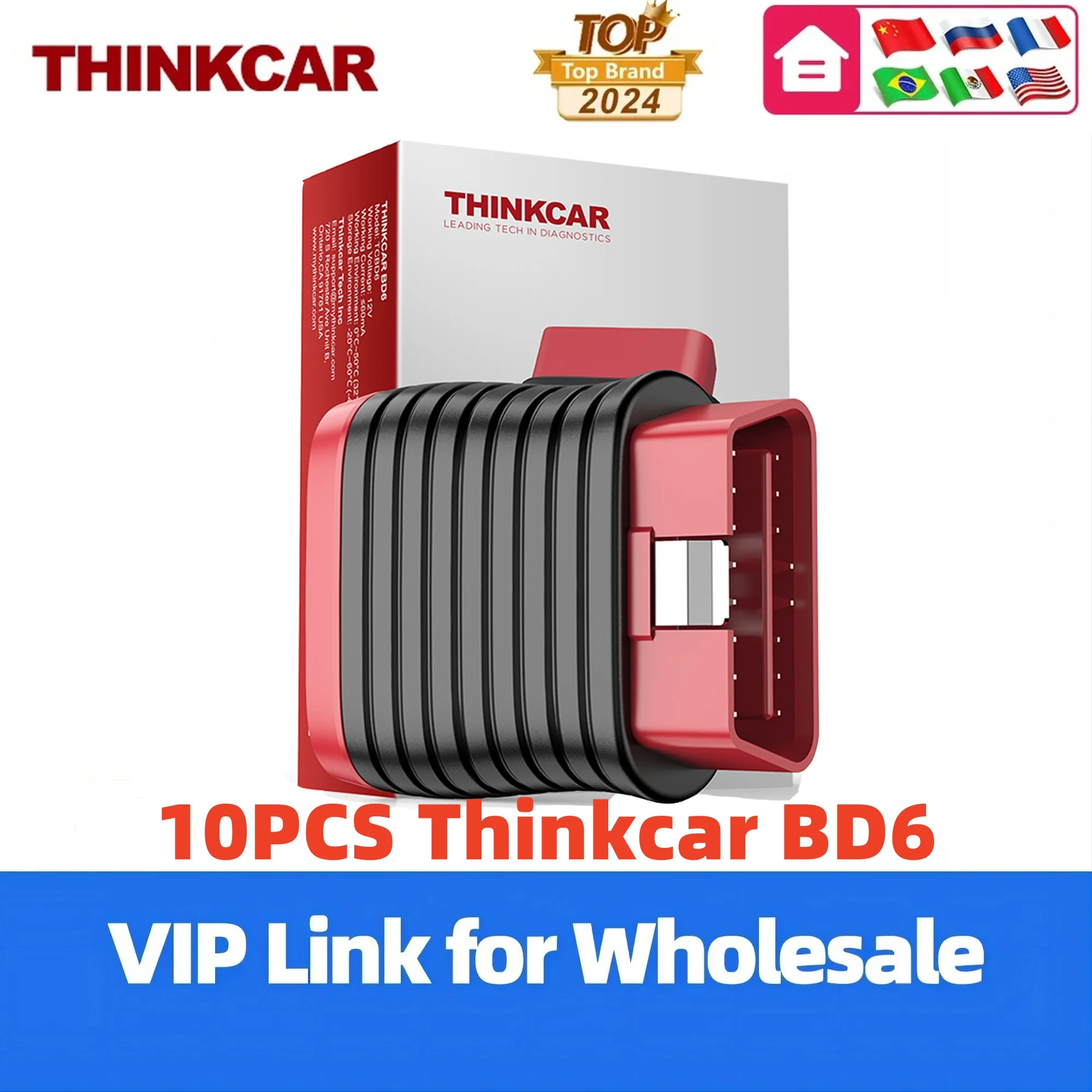 10PCS Thinkcar BD6 OBD2 Scanner 5 Resets Lifetime Free Update Diagnose Code Reader 2024 Automotive Tools  VS Thinkdiag Mini