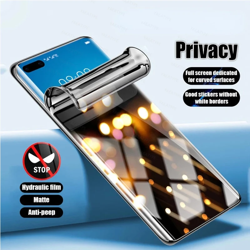 Privacy Hydrogel Film For Huawei P40 P30 P20 Lite E 5G 4G Screen Protector For Huawei P Smart 2019 2020 2021 Z