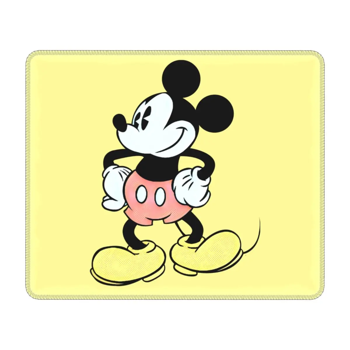 Custom Mickey Mouse Minnie Mouse Pad Non-Slip Rubber Mousepad with Durable Stitched Edges for Gaming Computer PC Mouse Mat