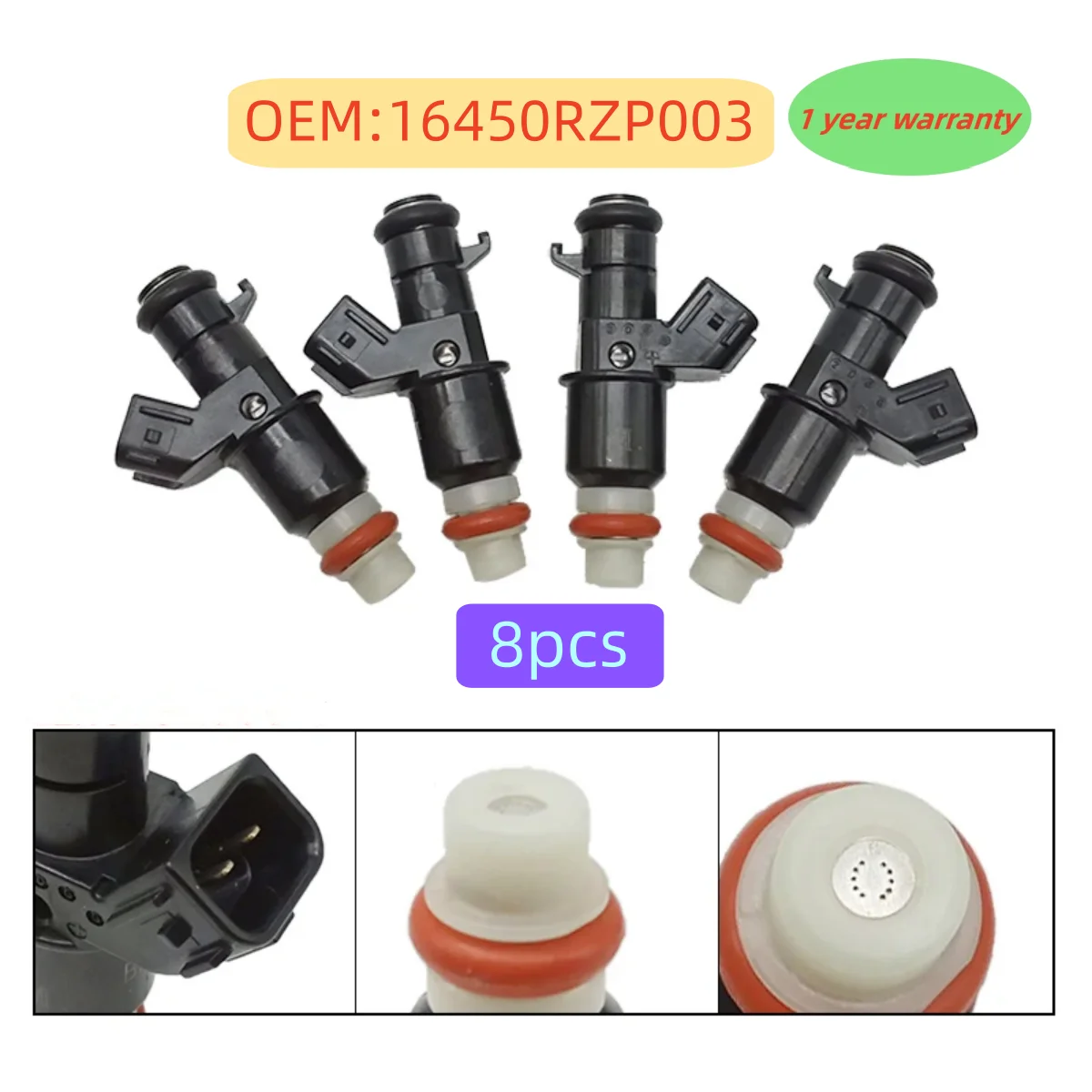 

8pcs OEM：16450RZP003 Engine Fuel system For Japaness car FUEL NOZZEL 10holes Auto Parts 16450-RZP-003 16450RNAA01