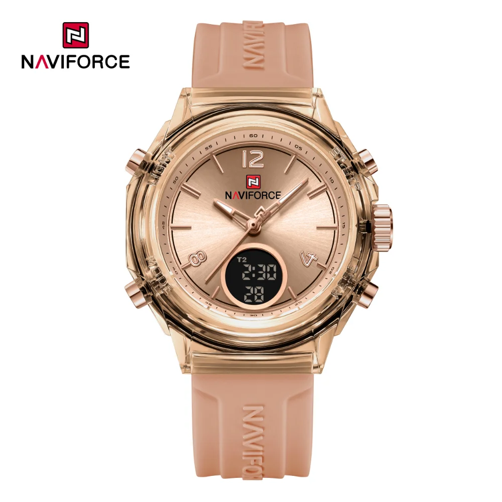 NAVIFORCE Watches for Women 7109 New Trendy Sports Quartz Watch Double Display Watch Waterproof Women Watch Relogios Feminino