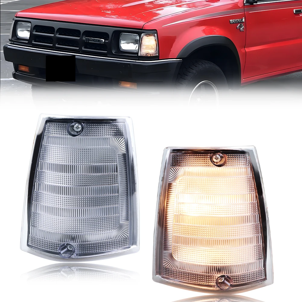 

2PCS Front Corner Light Turn Signal Light Side Marker Light Parking Light W/Halogen Lamp For 1987-1993 Mazda B2000 B2200 B2600