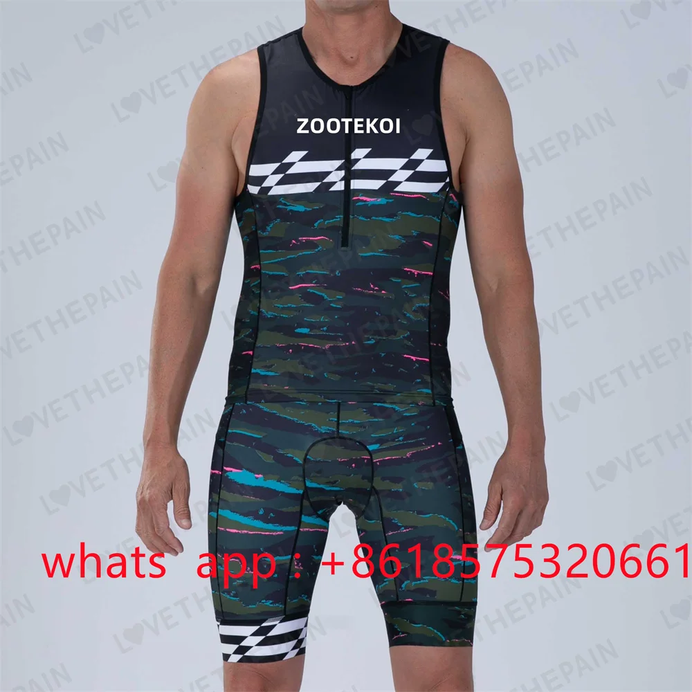 Triathlon Sleeveless Men\'s Cycling Skinsuit Sportswear Ropa Ciclismo Outdoor Bicycle Cycling Clothing 2023 Summer New Jumpsuit