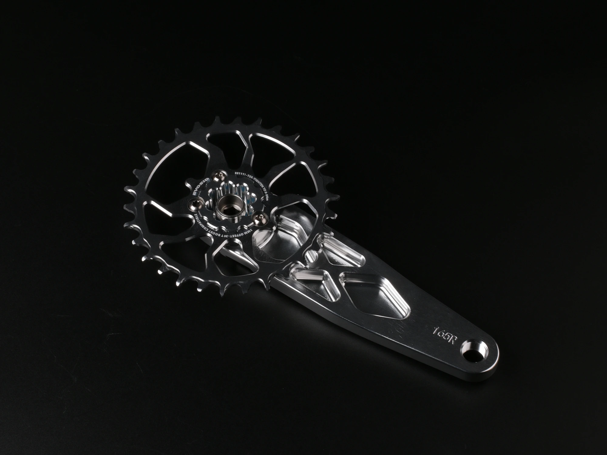EVOSID MTB Fahrrad-Kurbelgarnitur 160165/170mm 3-Bolzen-Direktmontage AL Ultraleicht Mountainbike-Kurbel Kettenblatt 30-38T CNC für DH AM XC – Detail 8