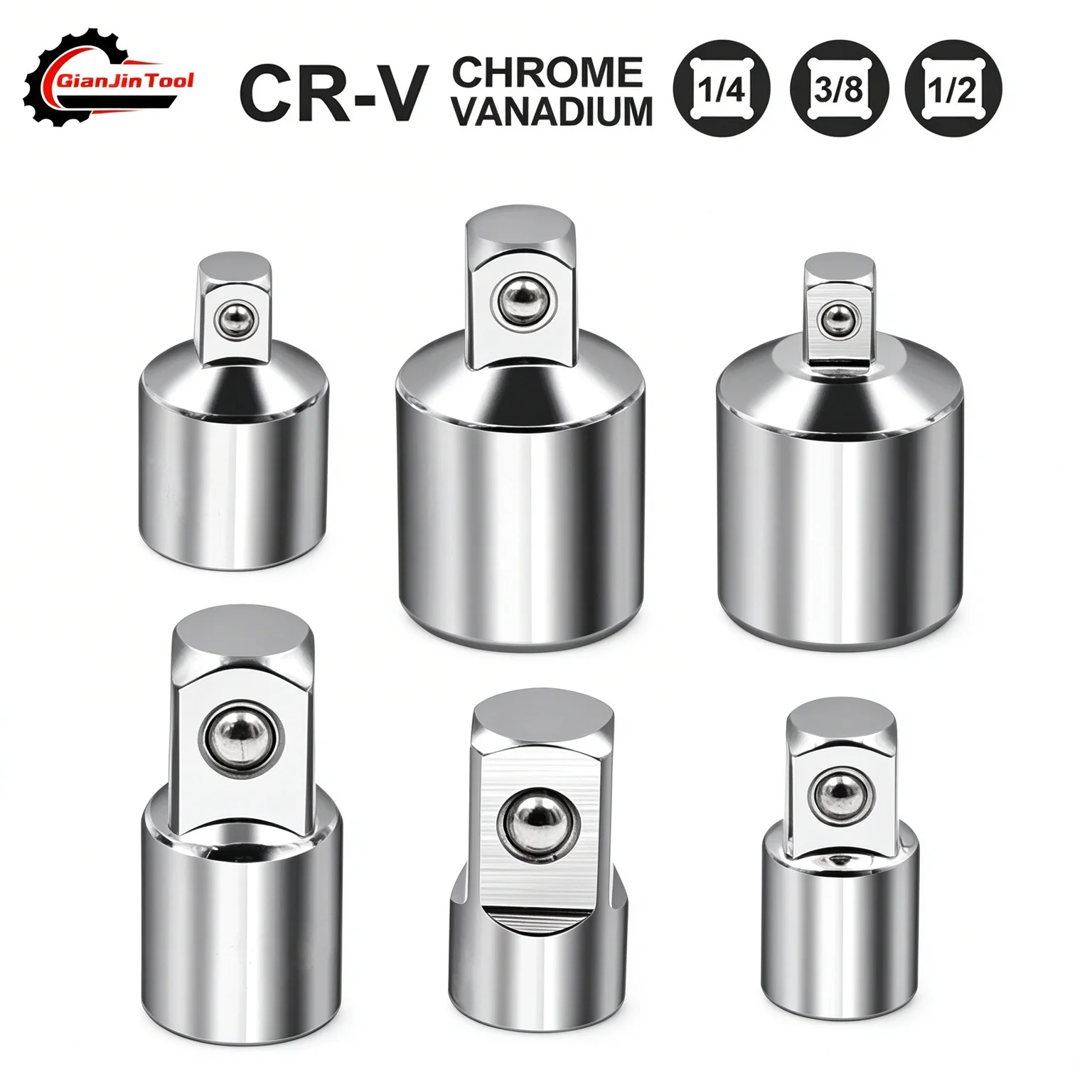 6Pcs Socket Interchangeable Adapter 1/4