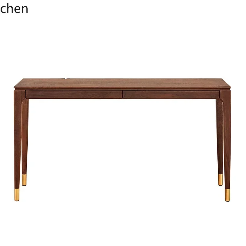 CZ-29 Solid Wood Desk Writing Table Dressing Table Integrated Black Walnut Computer Narrow Desk