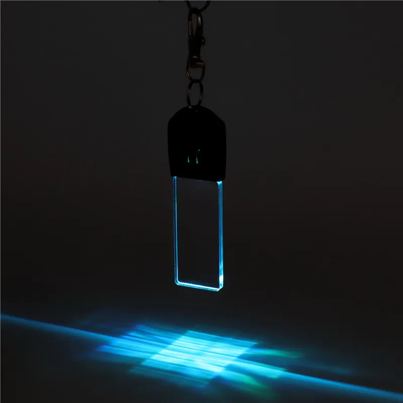 1Pcs Led Acrylic 3D Keychain RGB Colorful Night Light Luminous Pendant Lamp Wedding Christmas Decor Diy Gift Key Ring