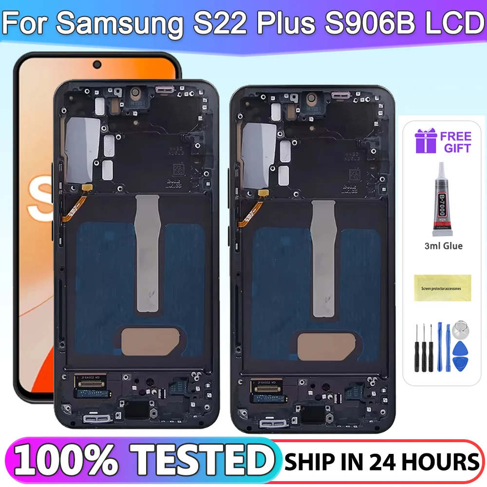 

TFT For Samsung S22 Plus S906B S906 S906W LCD with frame Display Touch Screen Digitizer Assembly Replacement For Samsung S22+ 5G