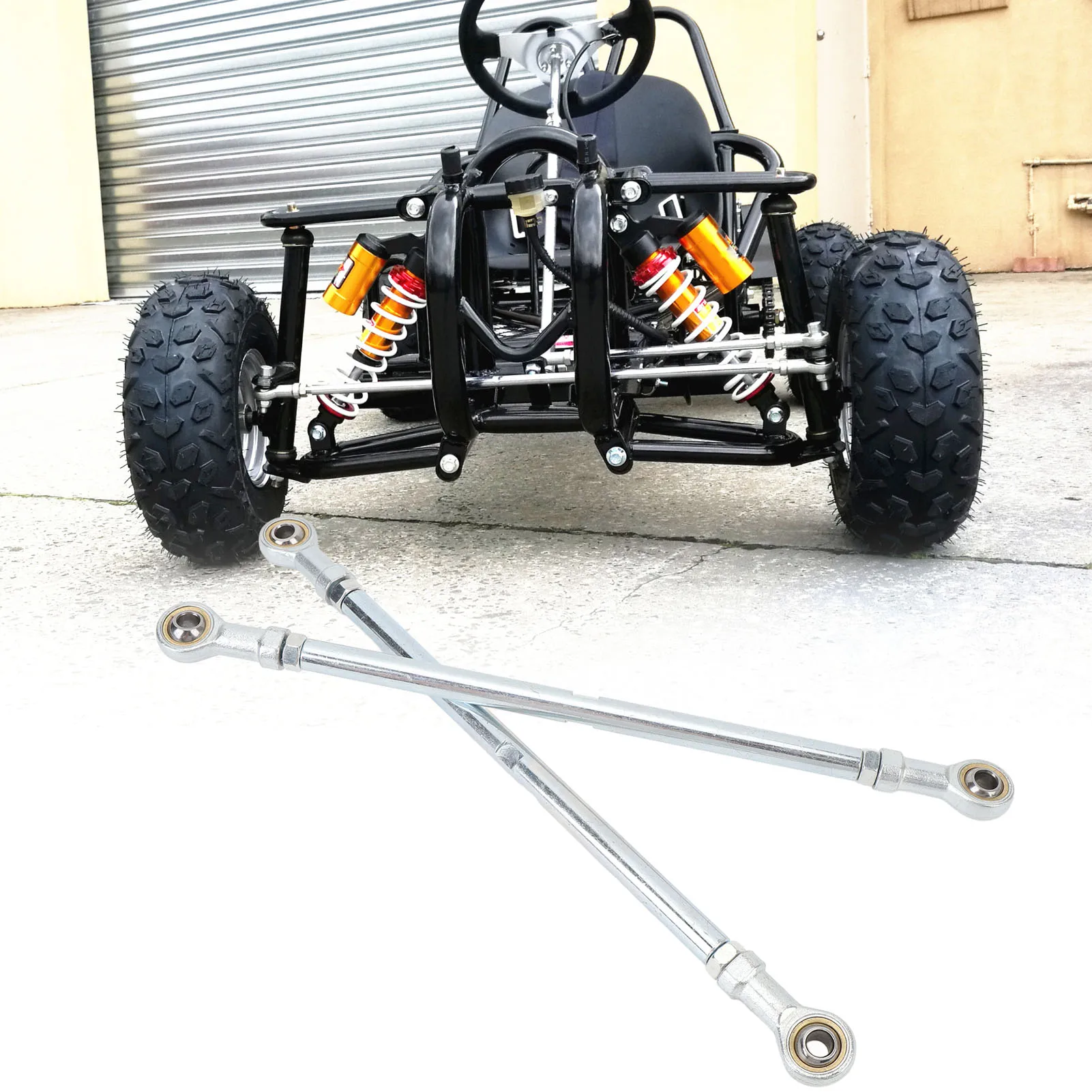 

ATV Steering Tie Rod 1 Pair 295mm 8mm Steering Tie Rod Kit Steel Alloy High Strength Long Lasting for Go Kart ATV Racing Cart