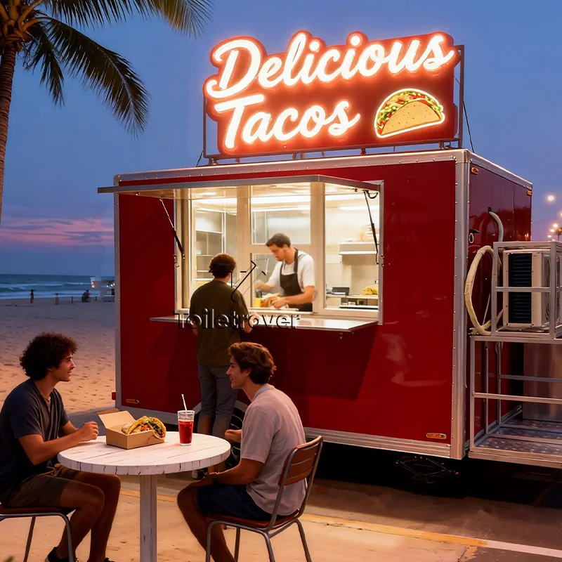 

Outdoor Mobile Fast Food Truck Mini Commercial Portable Food Truck Trailer Food Trailer with Full Kitchen Equipment