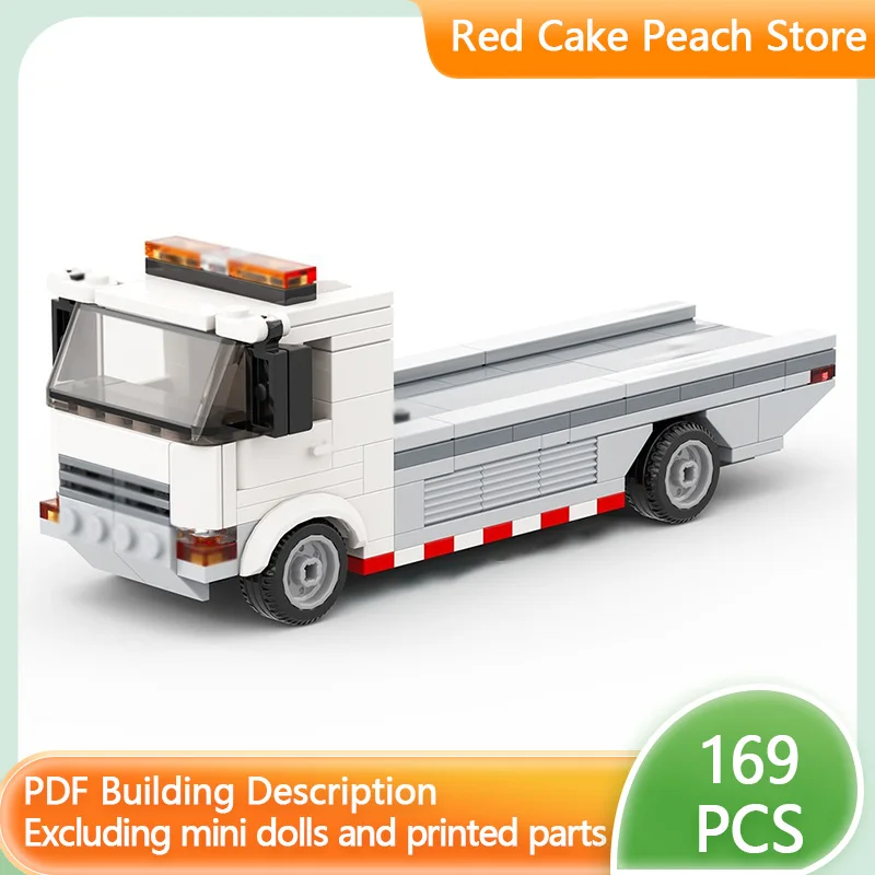 

Модель городской автомобиль MOC, строительные кирпичи, белый планшетный эвакуатор, модульная технология, детские праздничные подарки, сборка игрушек, костюм