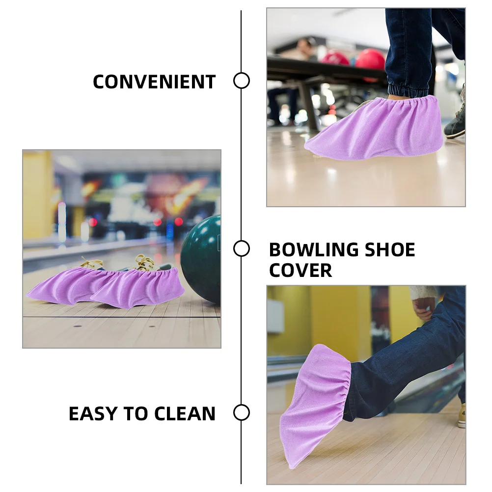 

3Pairs Anti-Slip Shoe Covers Thickened Washable Indoor Foot Covers for Bowling Shoes Orange Lint Warm Adult Shoe Protector