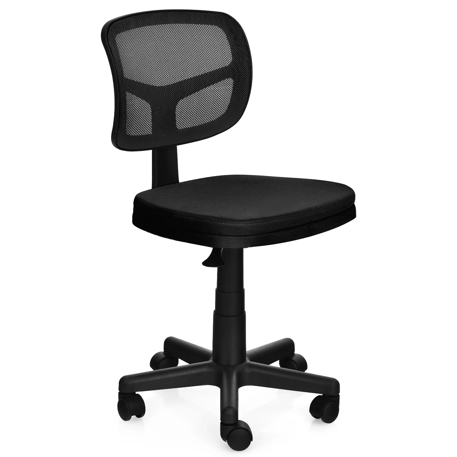 Armless Office Chair Adjustable Swivel Computer Mesh Desk Chair Black