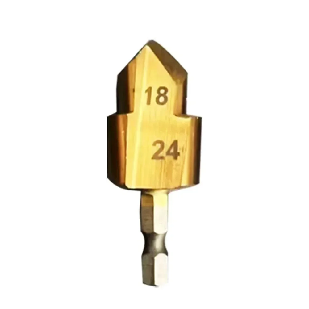 1pc PPR Lifting Drill Bit Hexagon Shank Water Pipe Connection Tool 20/25/32mm Gold Stepped Drill Bit Water Pipe Expansion Drill