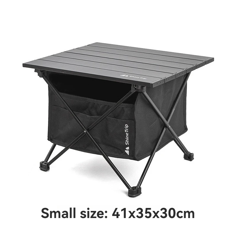 ShineTrip Portable Camping Folding Egg Roll Table with Storage Bag Outdoor Picnic Barbecue Stall Table