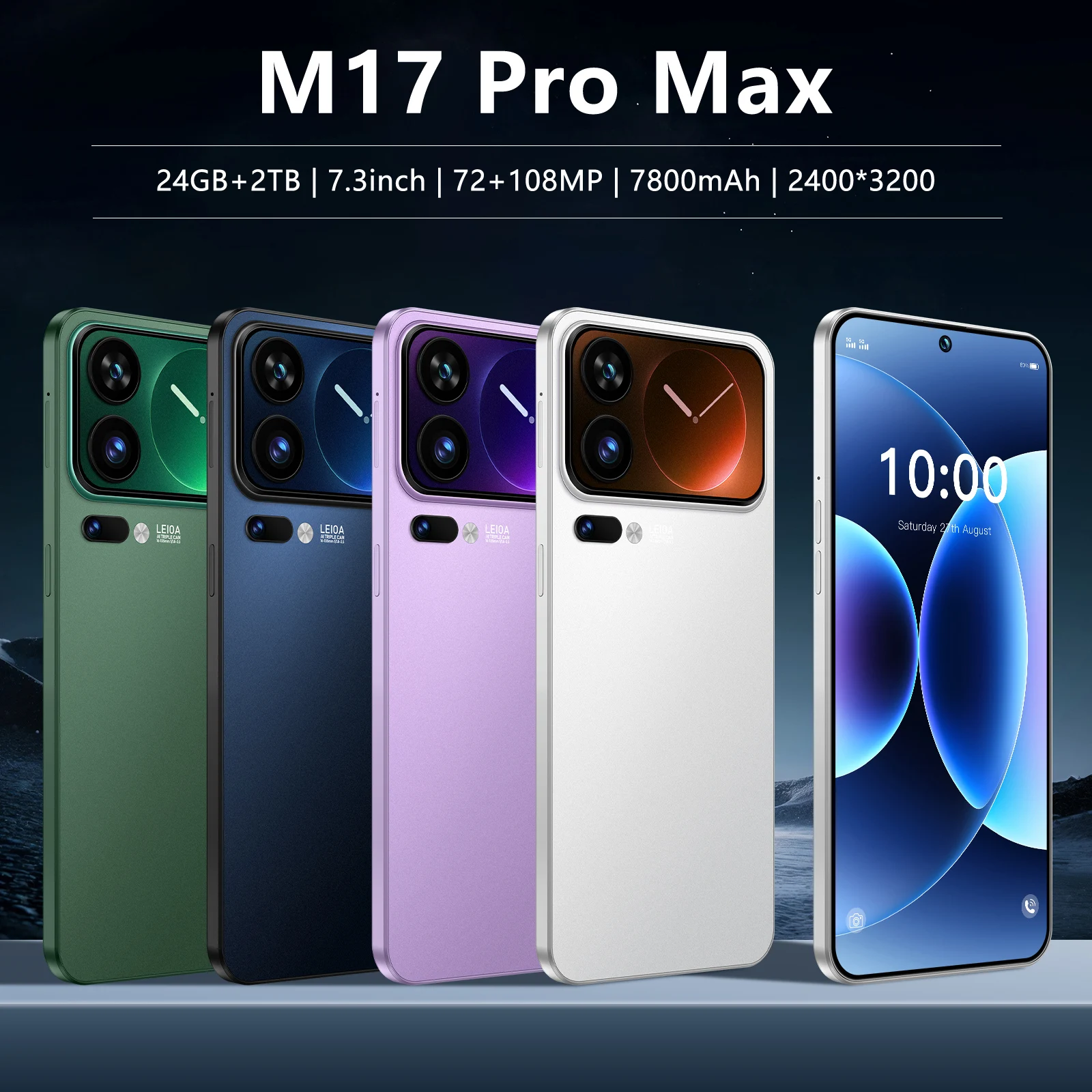 

High-definition protective film is used for X M17 Pro Max 7.3inch tempered glass film 7800mAh Global Version Android Original