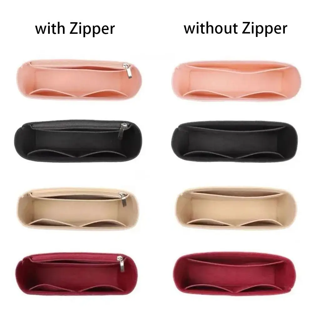 1Pcs New Storage Bags Insert Bag Felt Multi-Pocket Linner Bag Travel Portable Bag Organizer for Longchamp Mini Bag