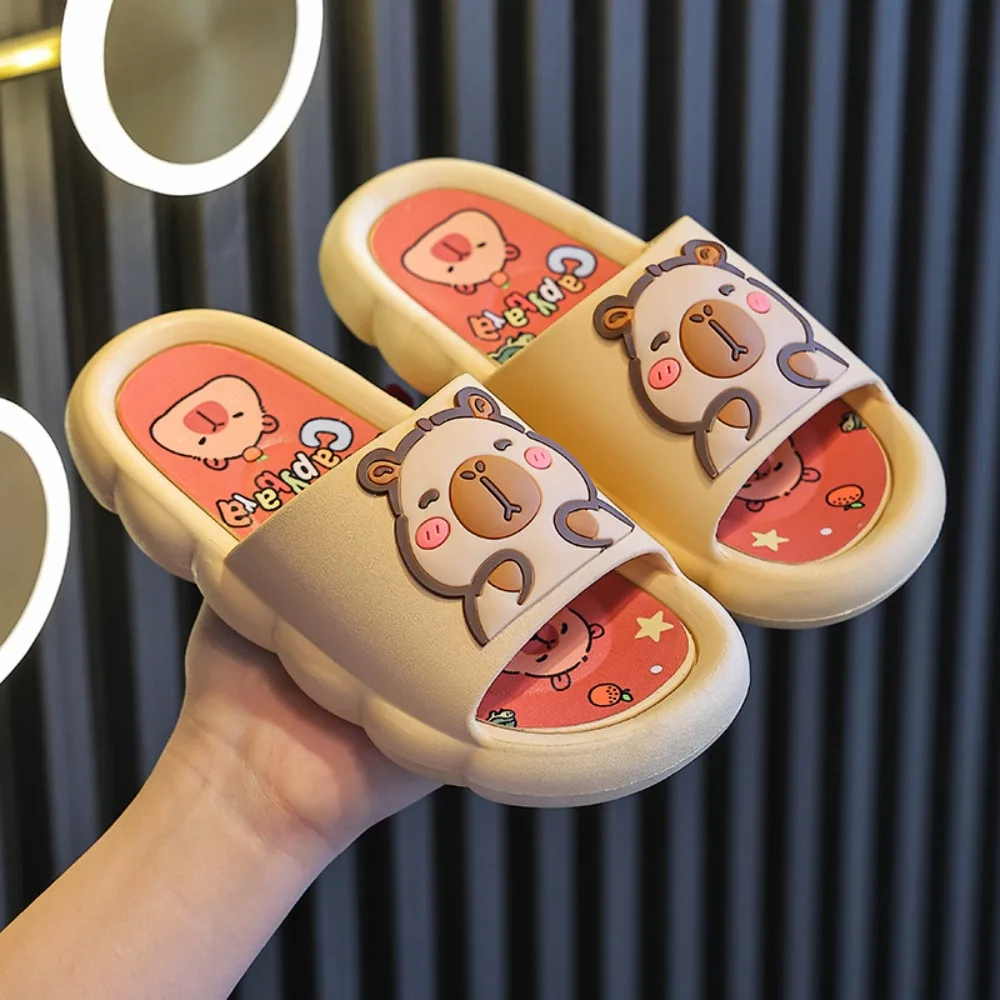 สระว่ายน้ํา PVC น่ารัก Capybara รองเท้าแตะ Anti-SLIP หนาการ์ตูนสัตว์รองเท้าแตะพิมพ์เด็กอ่อนรองเท้าแตะห้องน้ําฤดูร้อน
