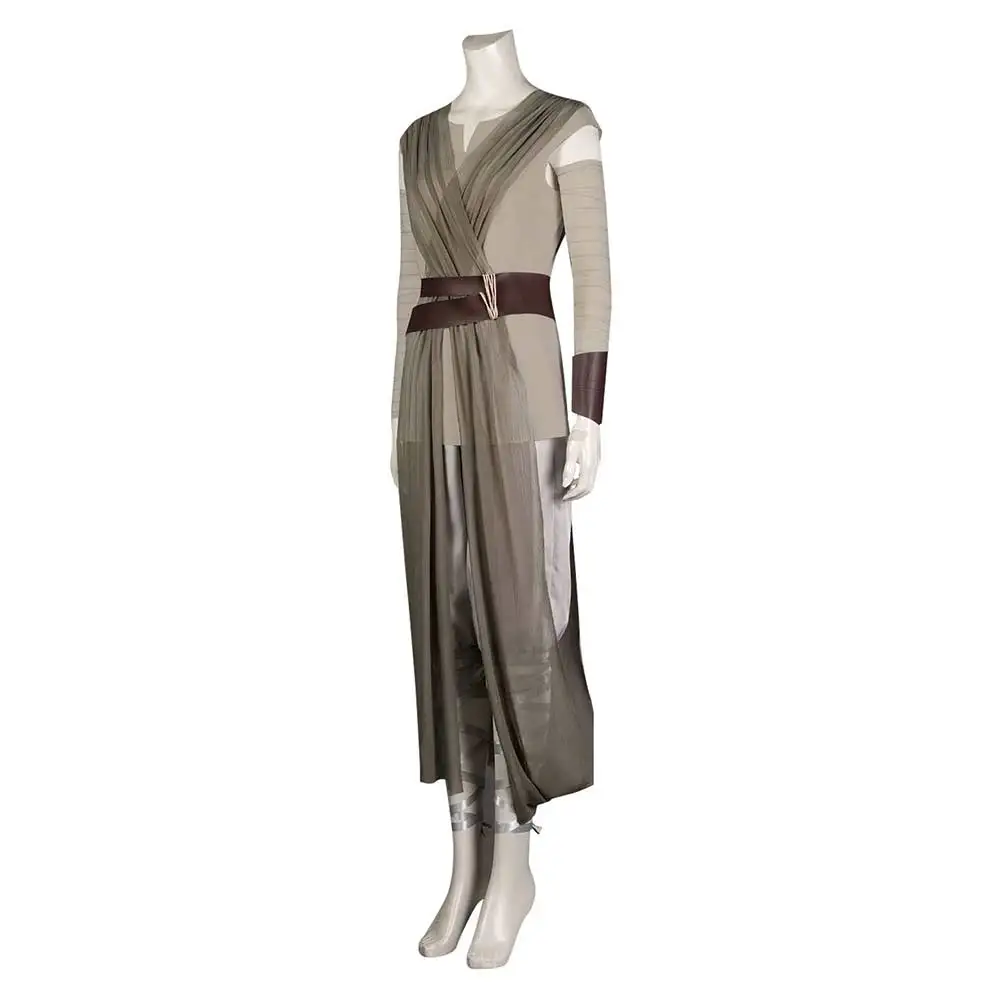 Movie Space Battle Cos Rey Cosplay Costume Outfit Fight Uniform Halloween Carnival Party Suit Accessory For Adult Girls Roleplay