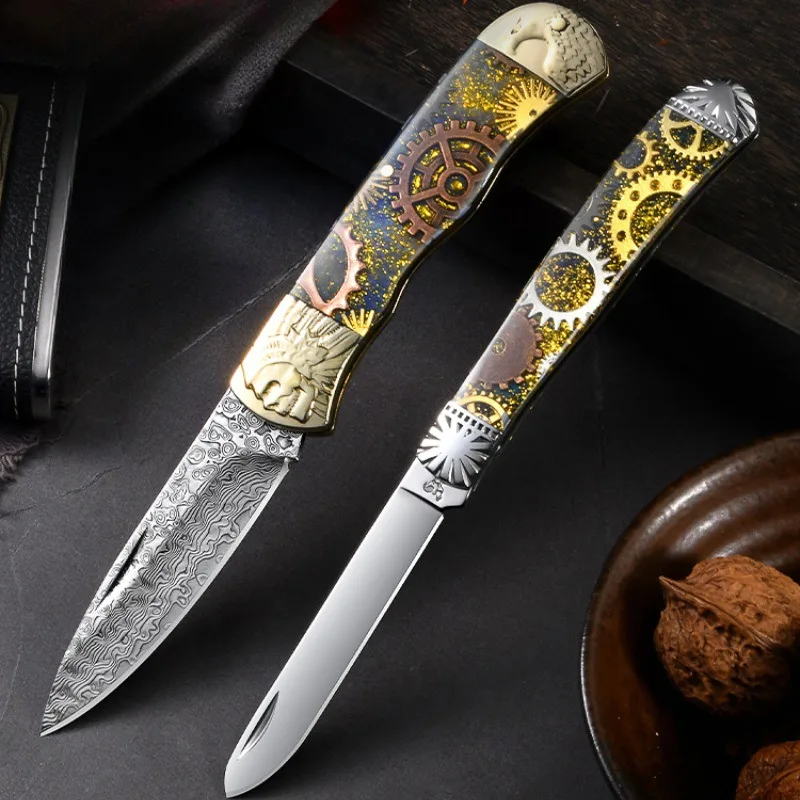 BAKULI-Damascus Steel VG10 Clip Steel Knife, Slicing Meat Eating Knife, BBQ KnifeOutdoor Camping Knife