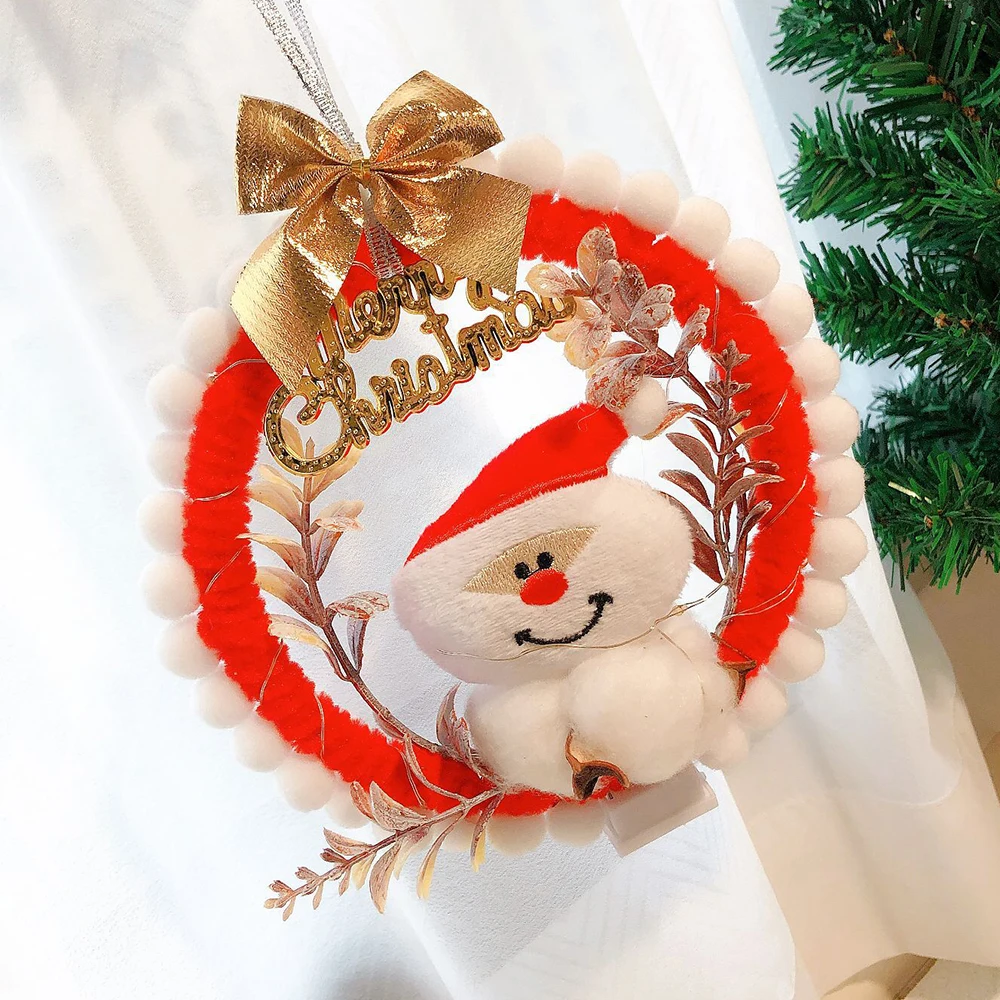 DIY Natal LED Light Wreath, Light String, Presentes para Famílias