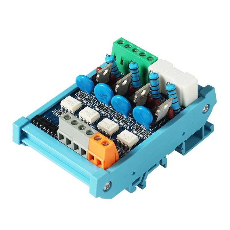 PLC 4-Channel AC Amplifier Board Optocoupler Isolation Short Circuit Protection Compatible PNP/NPN Board for Contactor