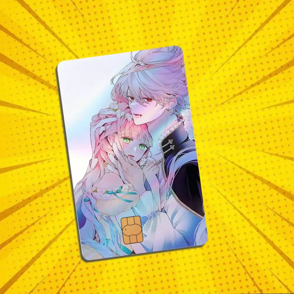 Rabi Hana Himeru Kimi no Meteor Laser shimmer Name Card Sticker Decorate Bank Card Couple Student Study Supplies Decals Patch