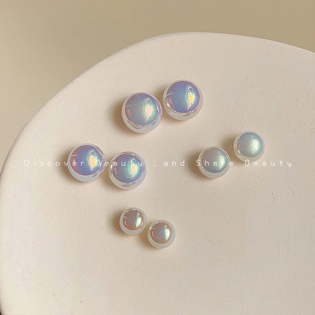 DIY accessories French steamed bread shaped pearl stud earrings female niche high sense mermaid Ji earrings super fairy fashion