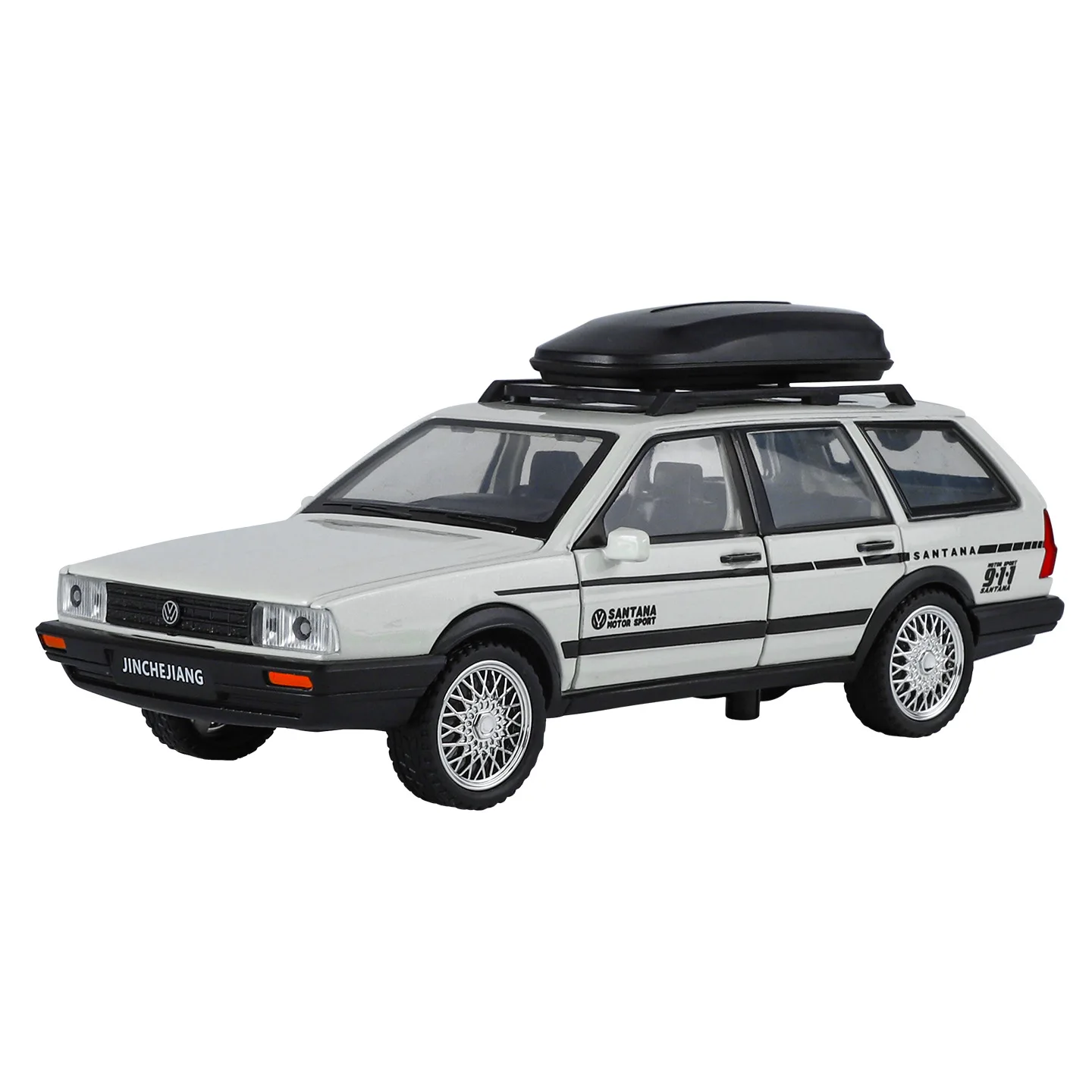 1: 32 Santana Tank Car modelo de aleación simulación sonido y luz mesa de puerta abierta con adorno Retro regalo para niño