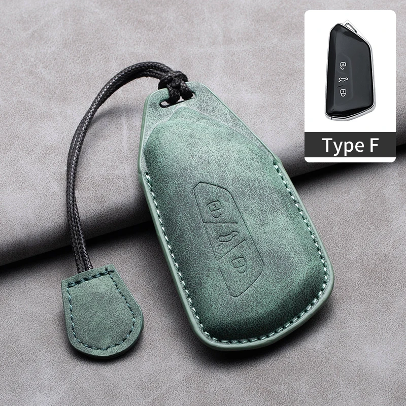 حافظة مفتاح السيارة الجلدية عن بعد لشركة فولكس فاجن فولكس فاجن جولف 8 MK8 ID.3 ID.4 كوبرا سكودا اوكتافيا A8 سيات ليون MK4 فورمينتور تاراكو #6