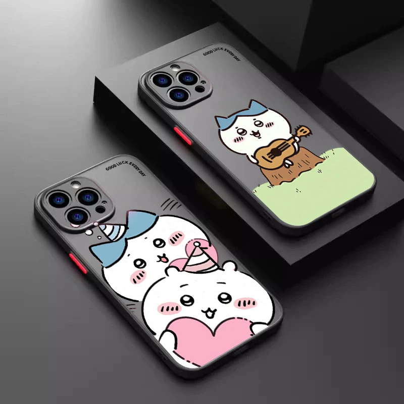 

Cartoon C-Chiikawas U-Usagis Frosted Translucent For Apple iPhone 16 15 14 13 12 11 XS XR X Pro Max Plus Mini Cover Phone Case
