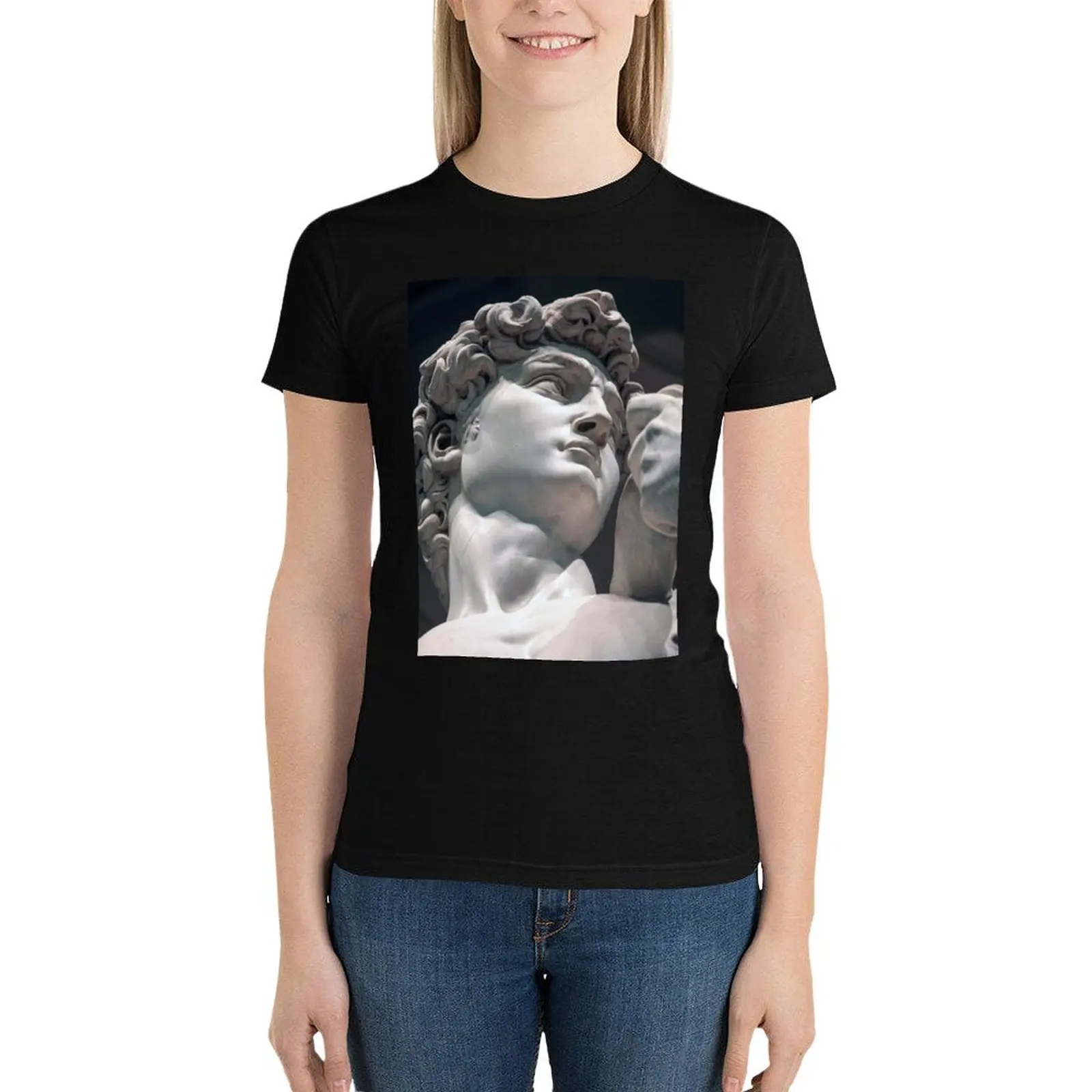 

Greek Statue of David Vaporwave T-Shirt Blouse tees Summer Women's clothing