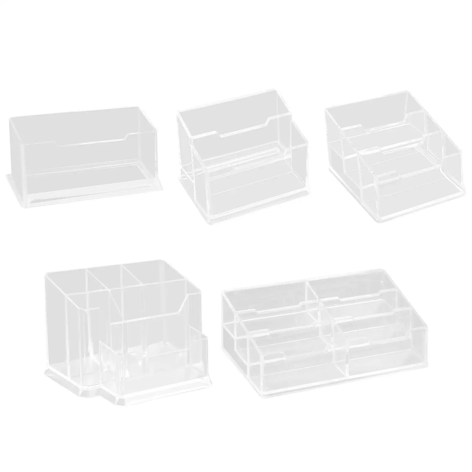 Acrylic Display Desk Business Card Holder Clear Container Organizer Name Cards
