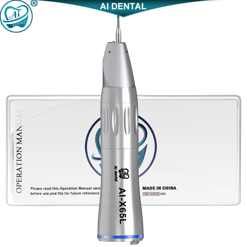 Best selling Ai-max x65L 1:1 blue ring straight  inner water handpiece with optic fiber using for dental implant surgery