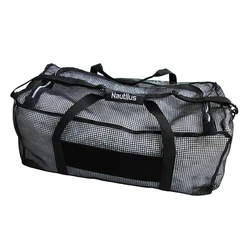 Equipo de Buceo Divng, bolsa de lona de malla con correa para el hombro, 96L, Extra grande, con forma de cubo, resistente, bolsillo con cremallera