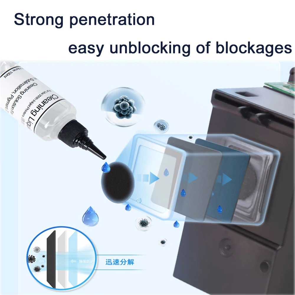 einkshop 100ml Quality Printer Cleaning Fluid Print Head Cleaning Fluid for Inkjet Printers For Epson/HP/Canon/Brother Printer