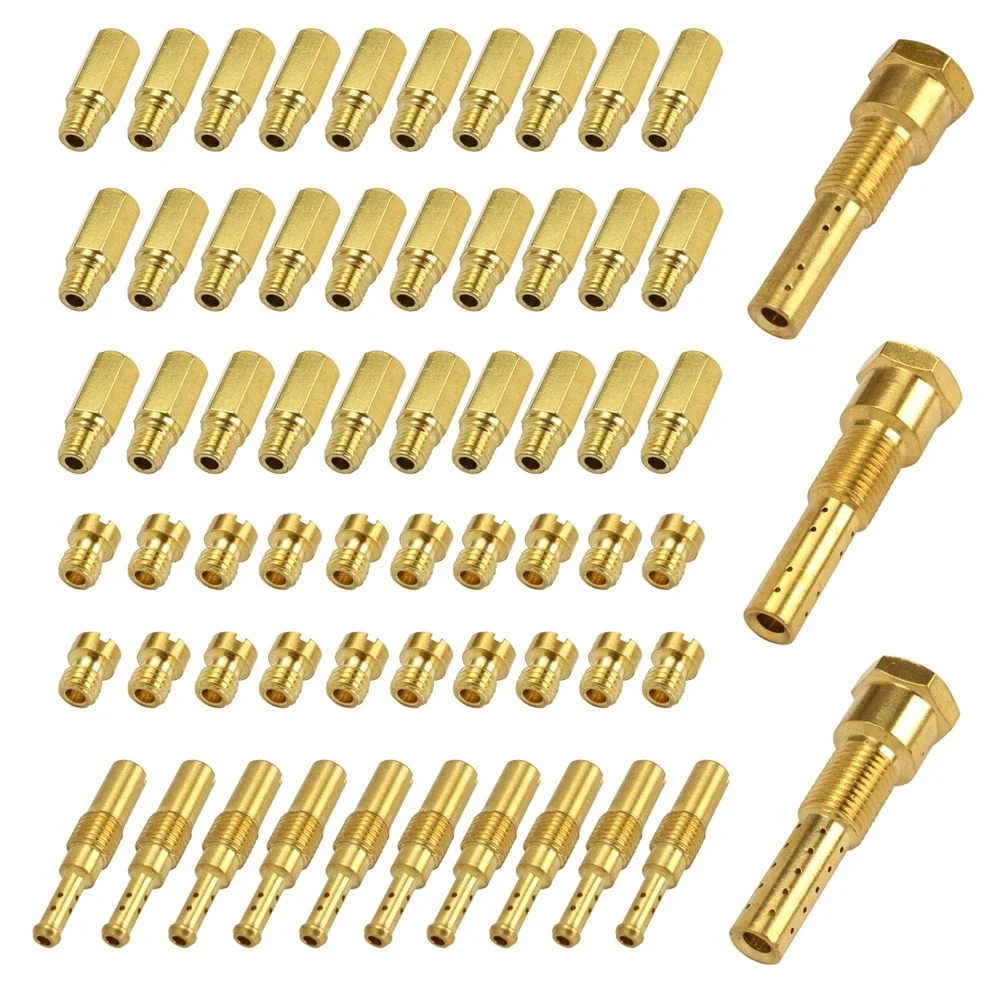 10/20 Pcs Carburetor nozzle Main Jets and Slow Pilot Jets For KEIHIN OKO KOSO CVK PE PWK Carb Brass Jet Kit 10PCS Mortorcycle