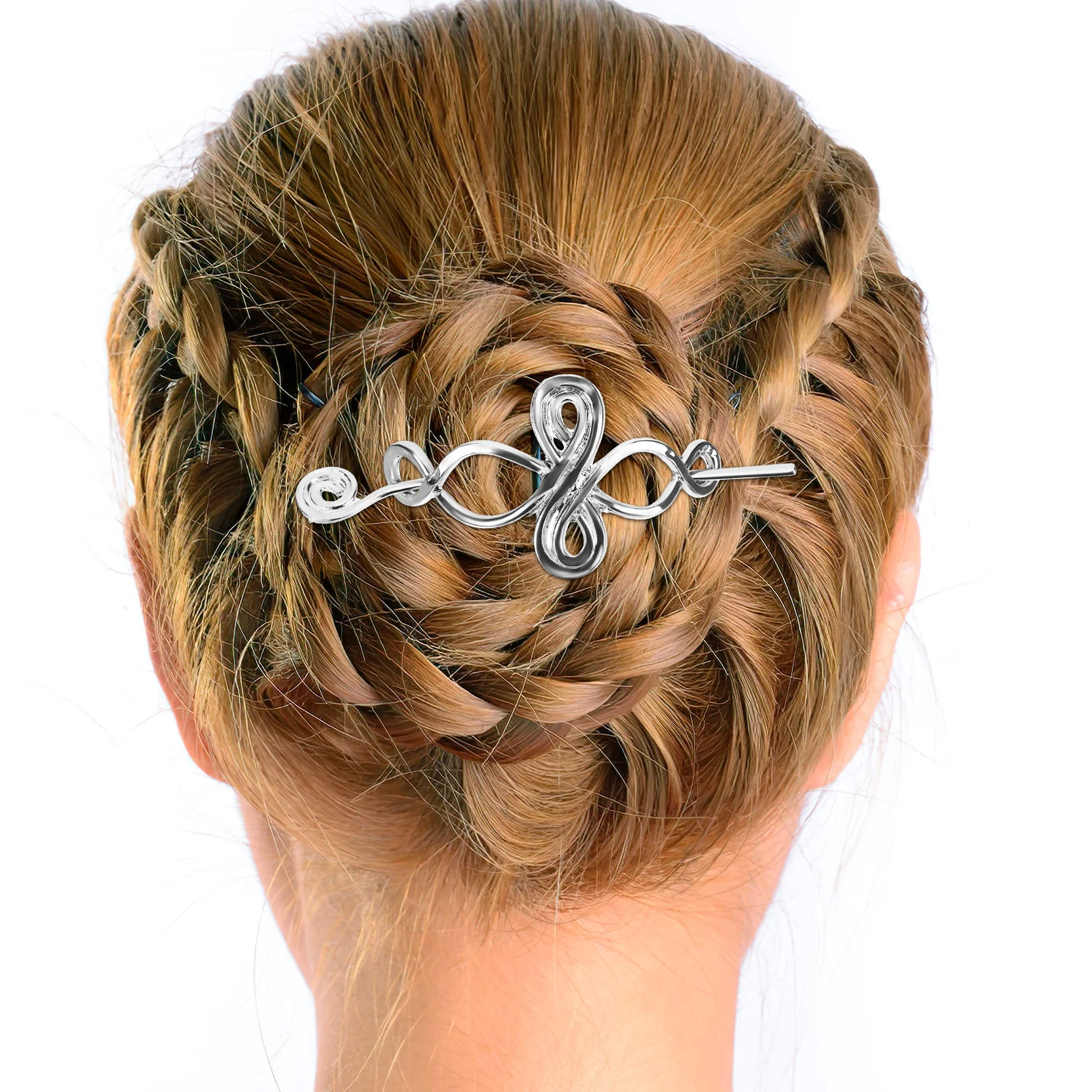 

2pcs Metal Clip Vintage Bun Diamond Earrings For Women Pin For Long Hair Women Retro Hair Stick Holders Styling Tools