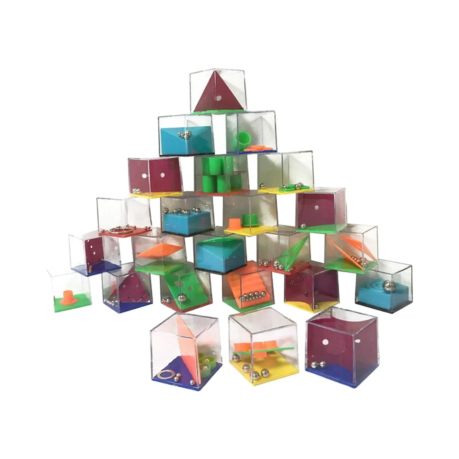 24Pcs Maze Game Puzzle Box Supplies Prize Box Toy 3D Balls Maze Cube for Kids